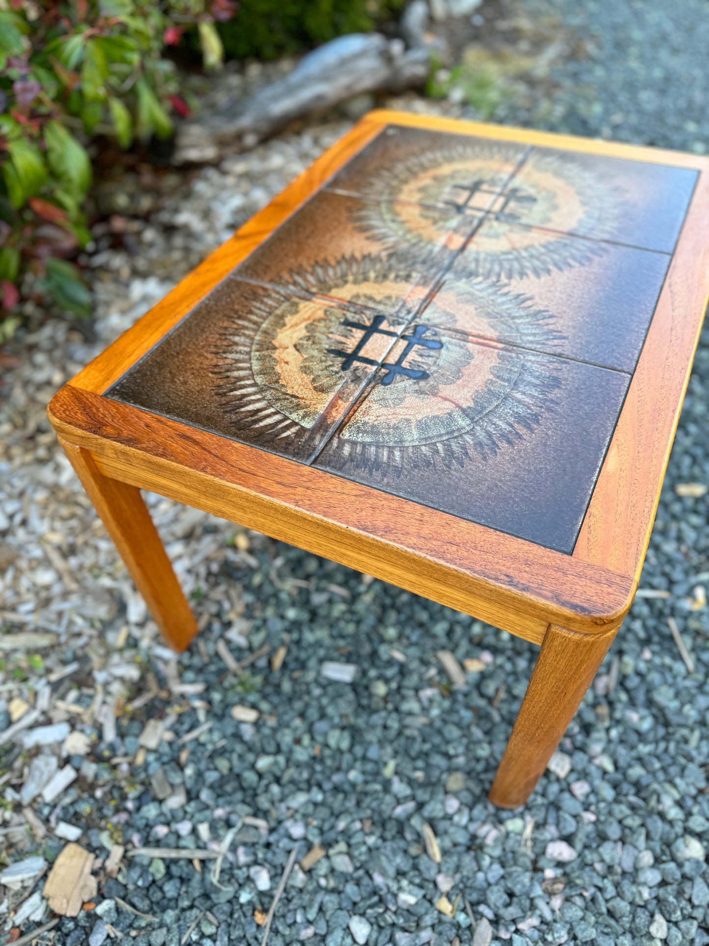 Johannes Anderson Small Signed Teak Tile Coffee Table
