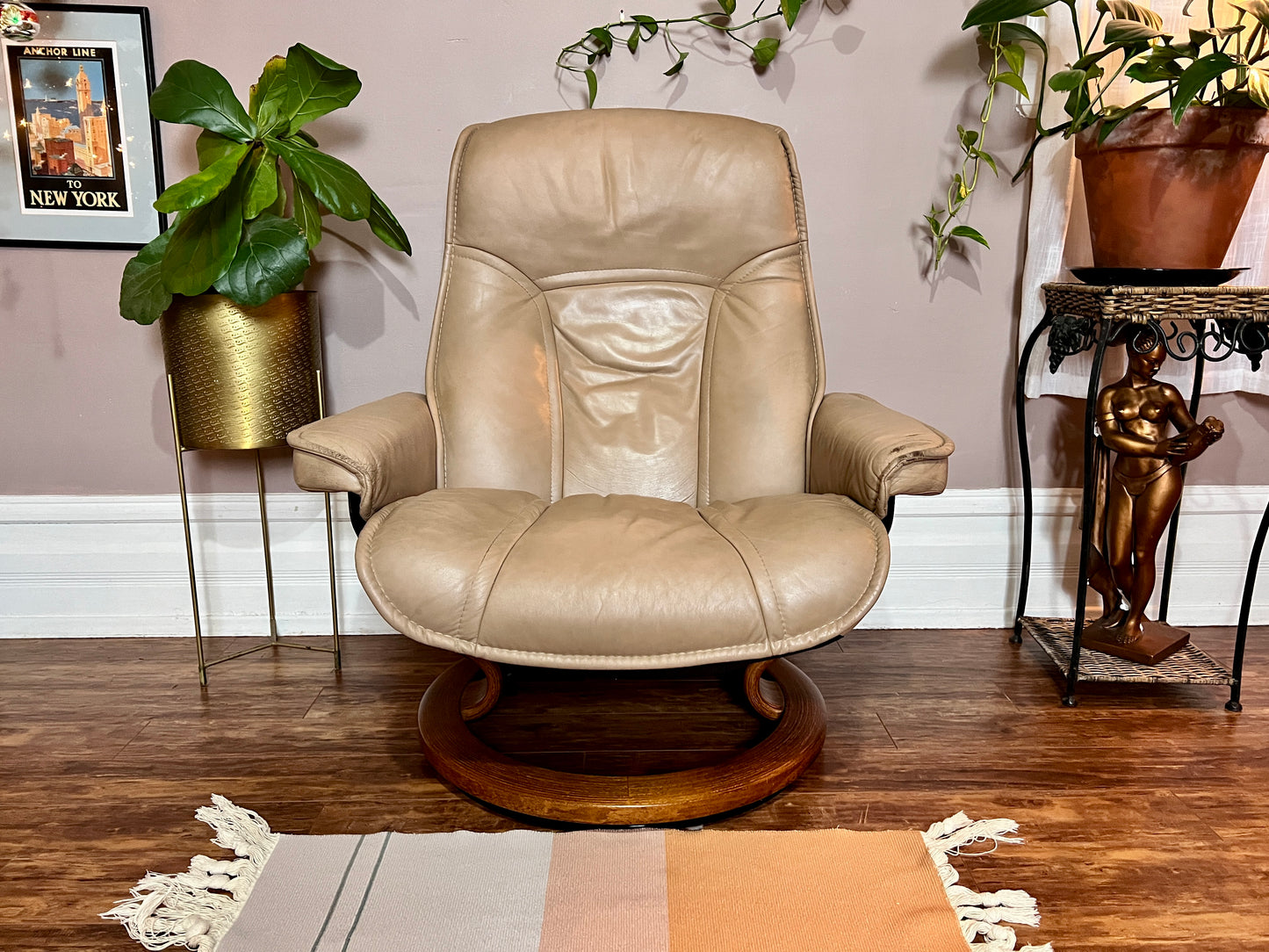 The Ekorness Stressless Recliner Chair & Ottoman