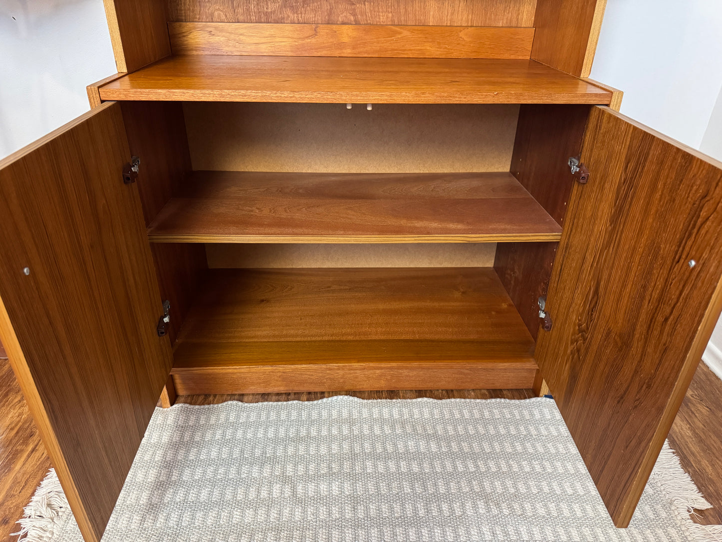 Vintage Teak 2 Cabinet Bookshelf
