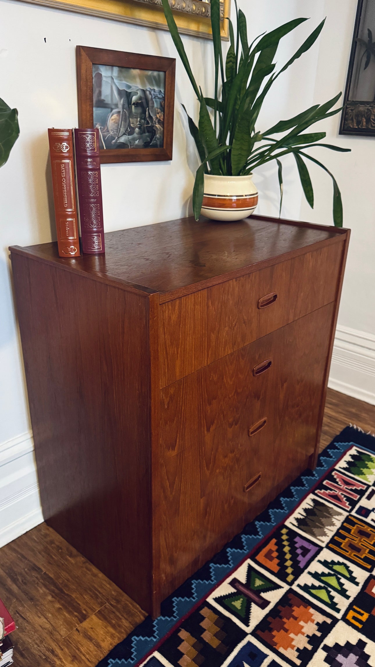 Vintage Teak 4 Drawer Dresser