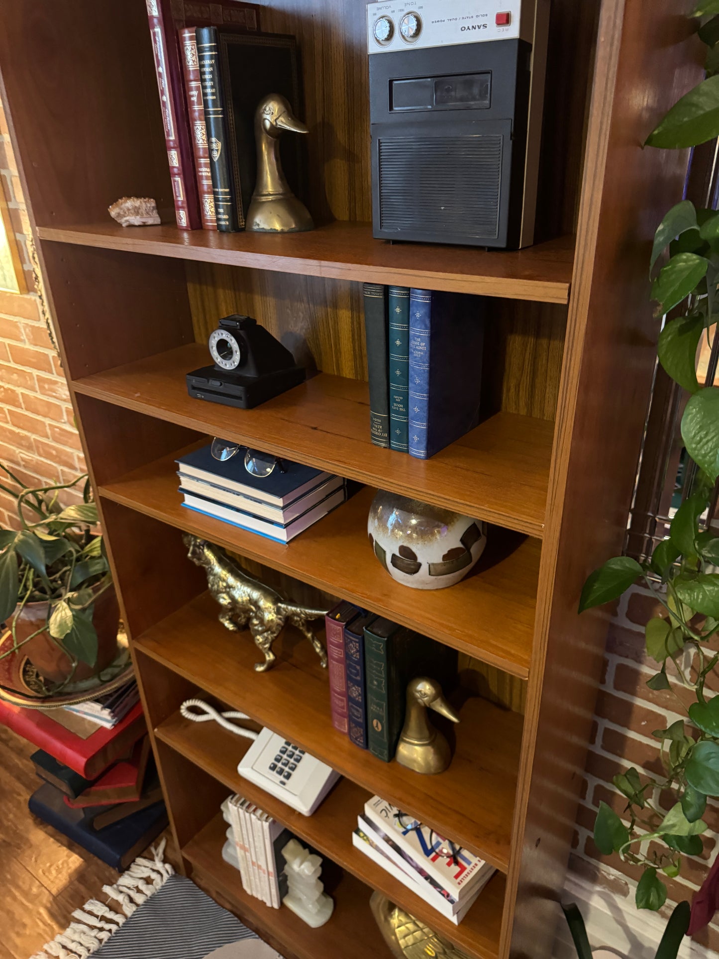 Vintage Teak Adjustable Bookshelf