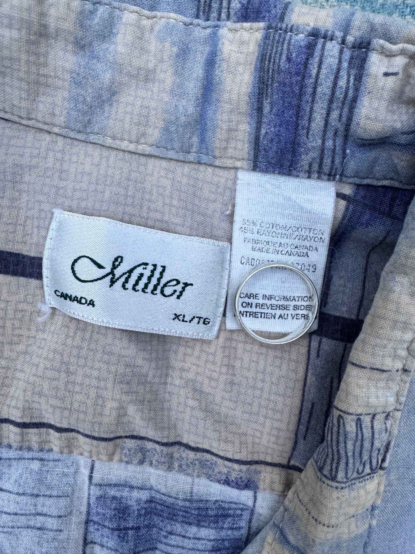 Vintage 90s Rayon Blend Button Up Shirt