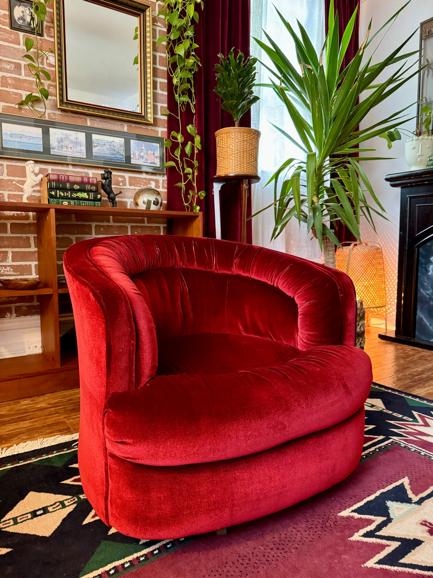 The Ripe Cherry Swivel Armchair