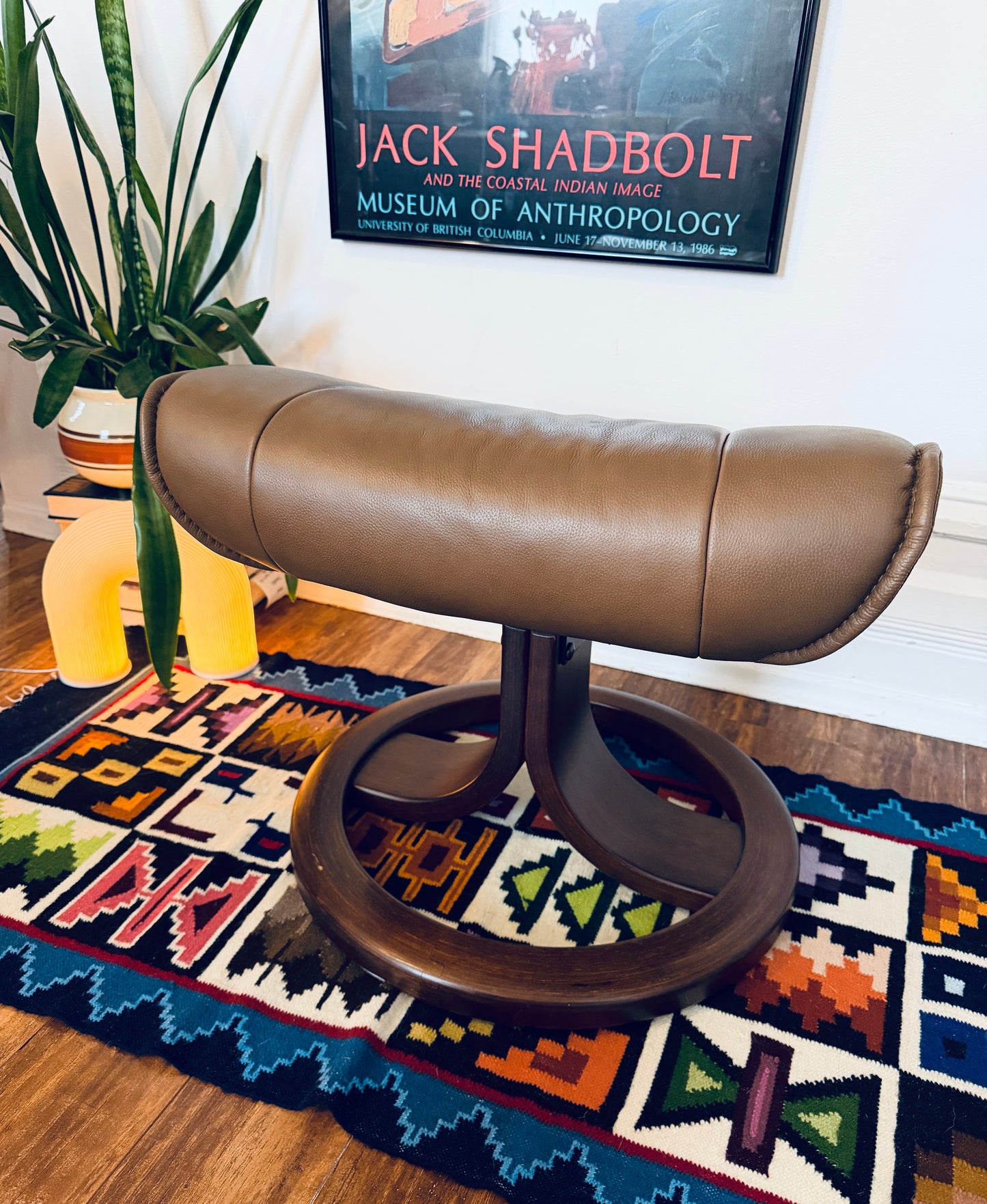 Stressless Style Leather Ottoman