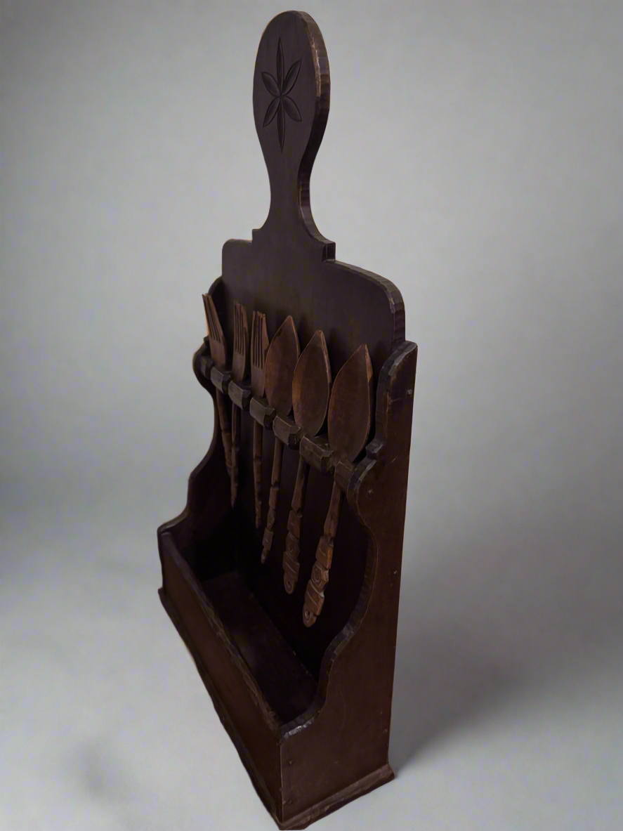 Vintage Solid Wood Cutlery Rack