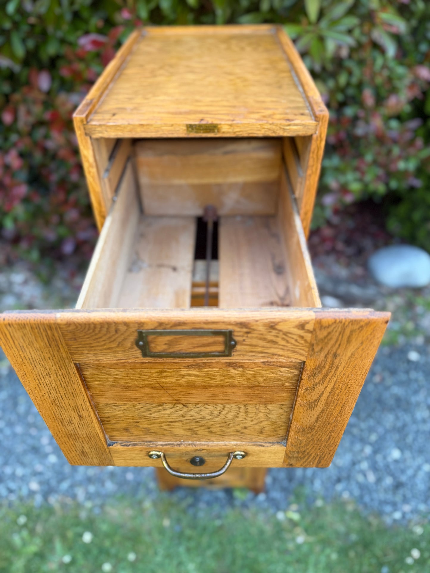Antique 1900s Quarter Sawn Oak Filing Cabinet