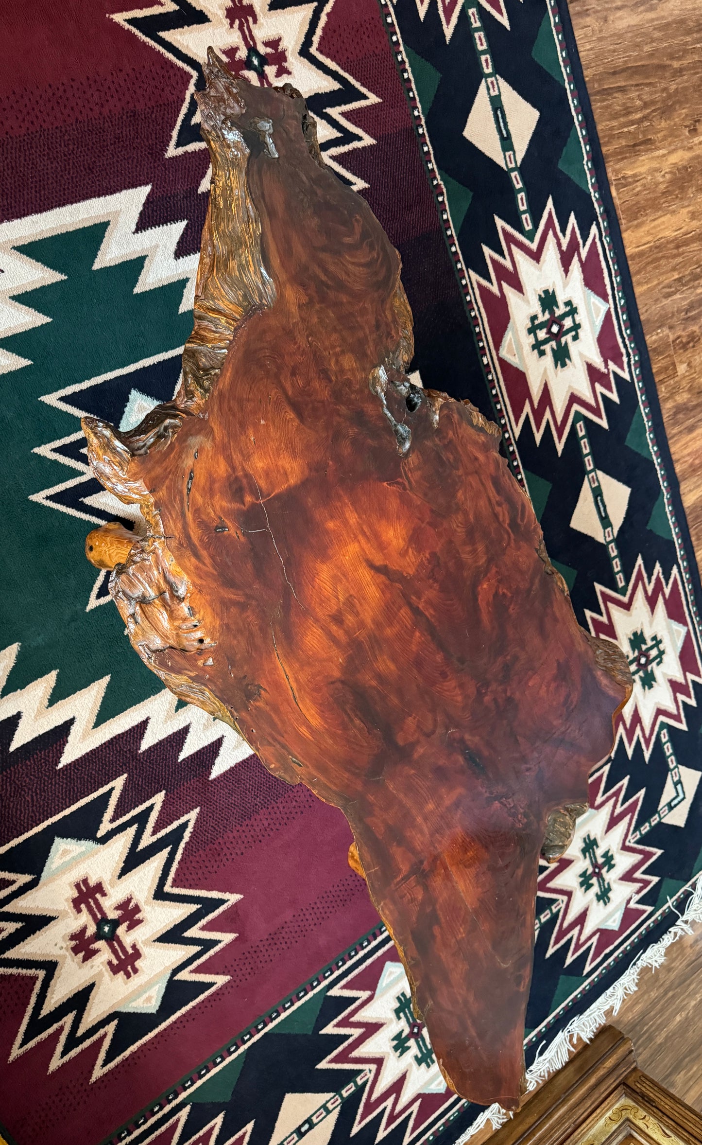 Vintage Live Edge Solid Wood Coffee Table
