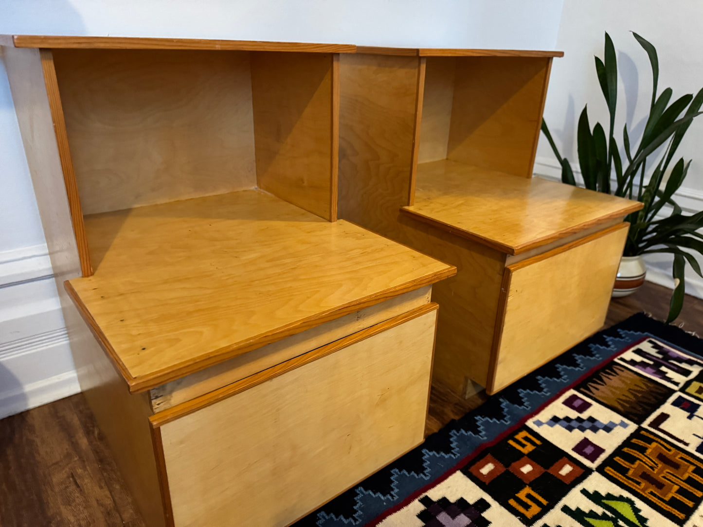 Vintage Plywood MCM Nightstands