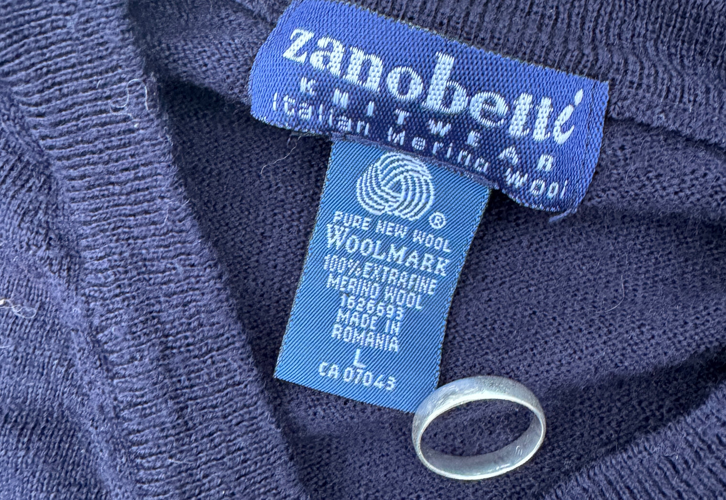 Vintage Navy Merino Wool Sweater