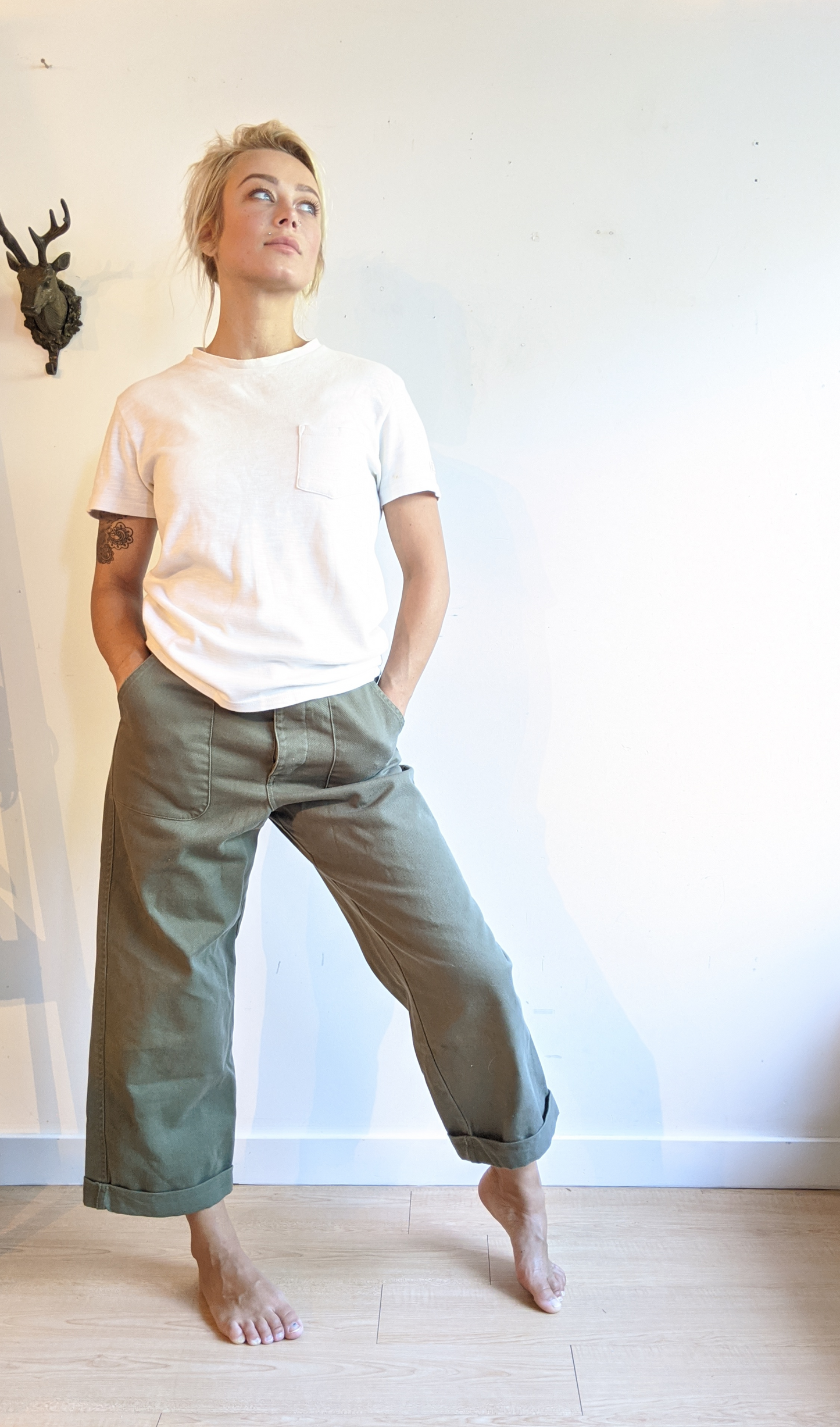 Fatigue Pants Olive Drab Vintage Unisex