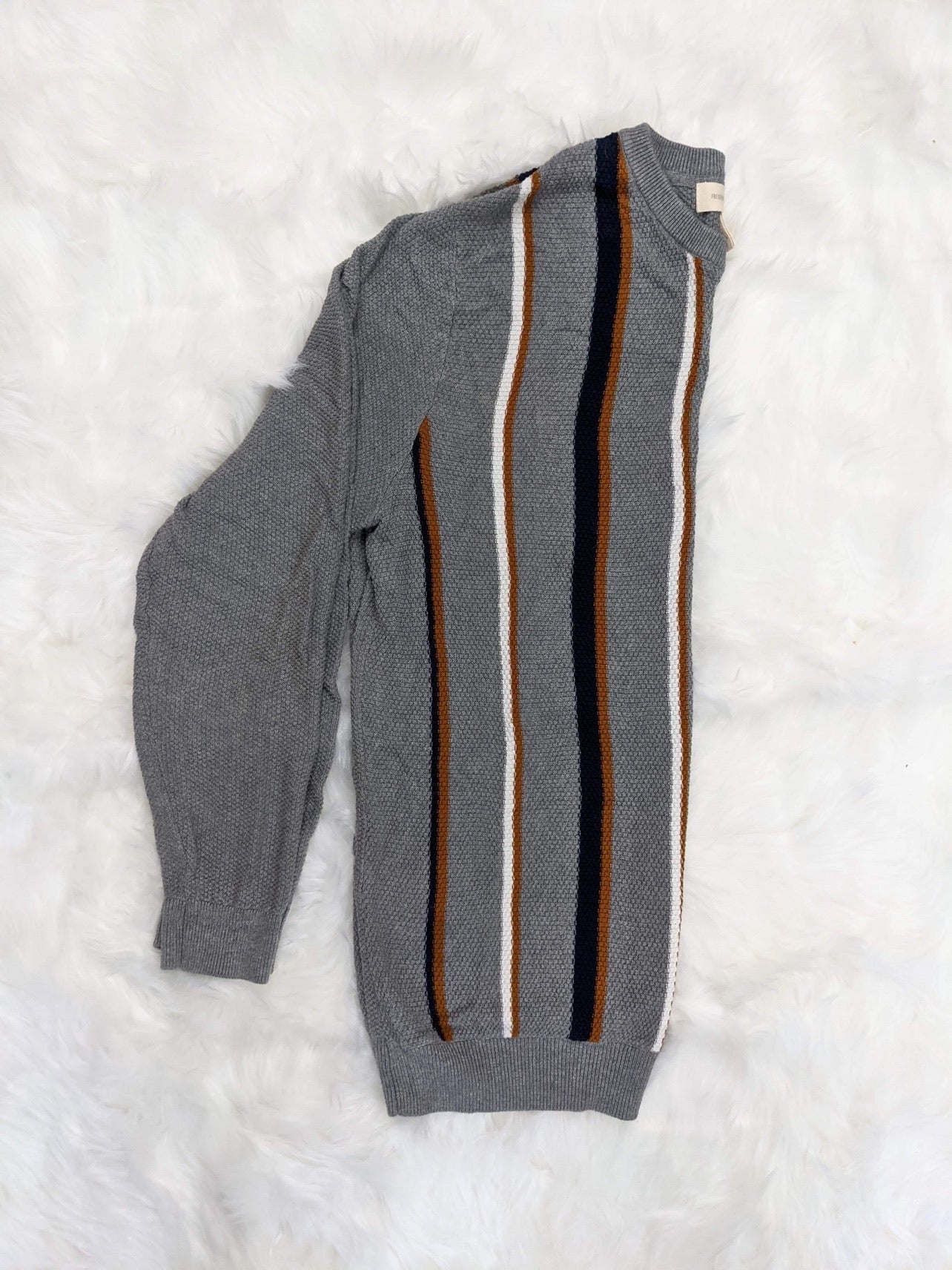 Mens cotton sweater stripes 60s style retro
