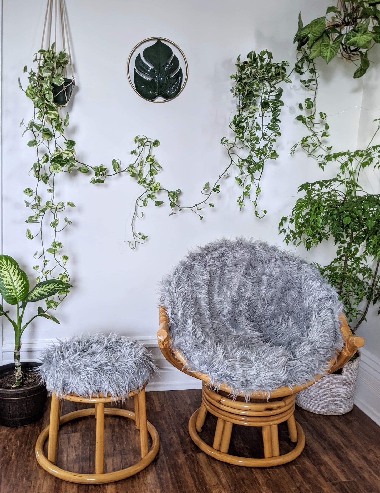 The Silver Yeti Rattan Swivel Chair