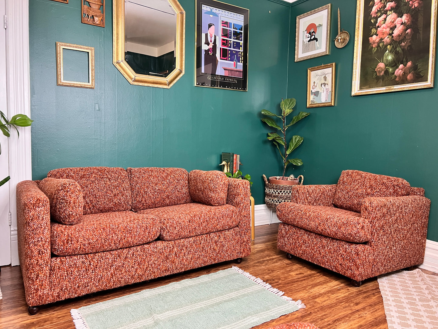 The Backgammon Sofa, Chair & Ottoman Set