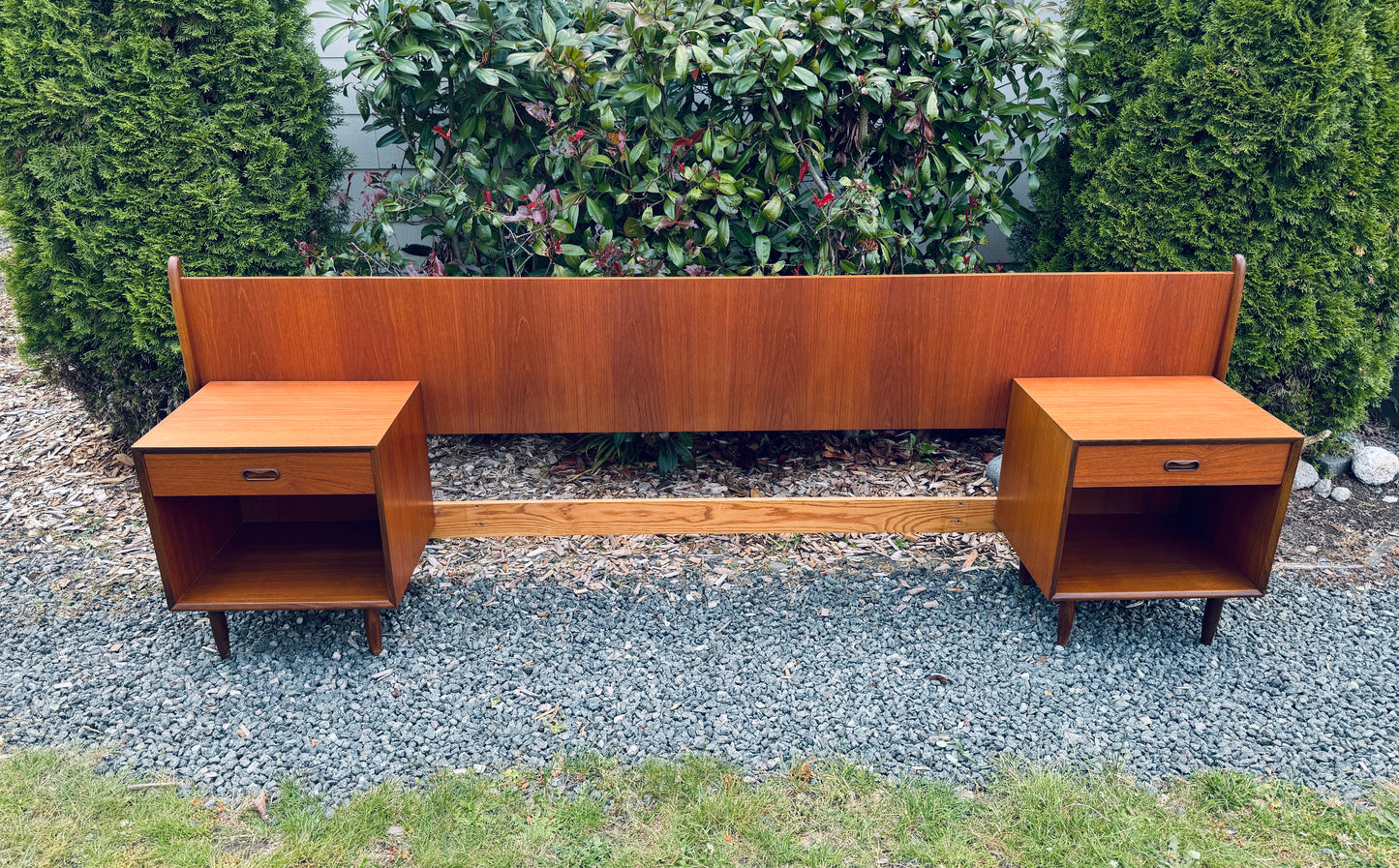 Punch Designs Teak Headboard & Nighstands