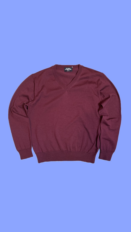 Vintage Burgundy Merino Wool Sweater