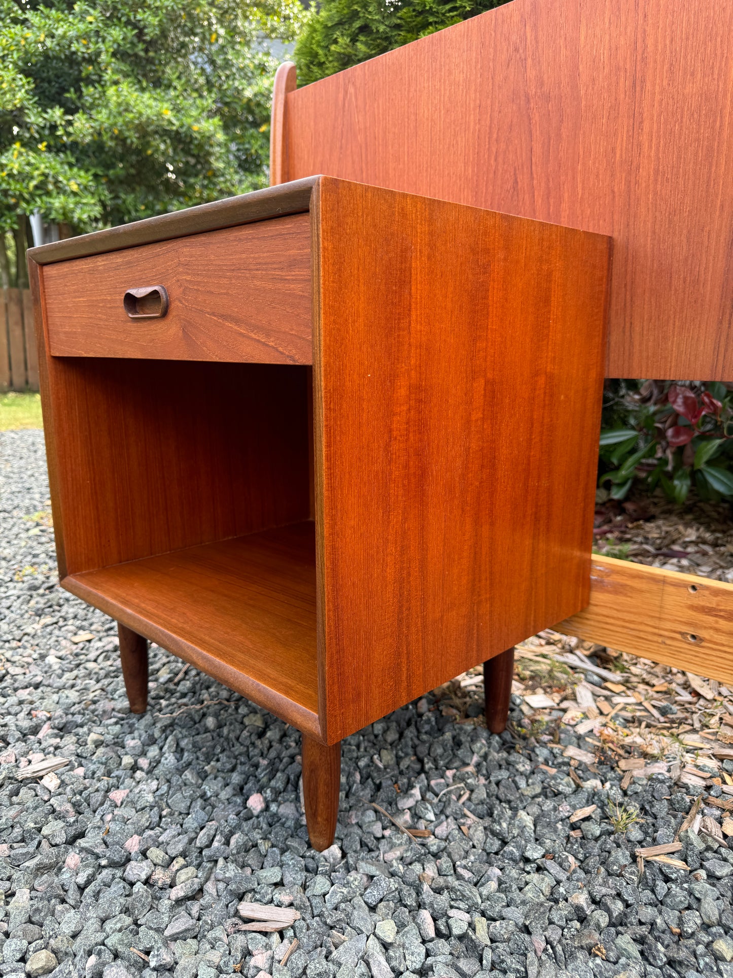 Punch Designs Teak Headboard & Nighstands