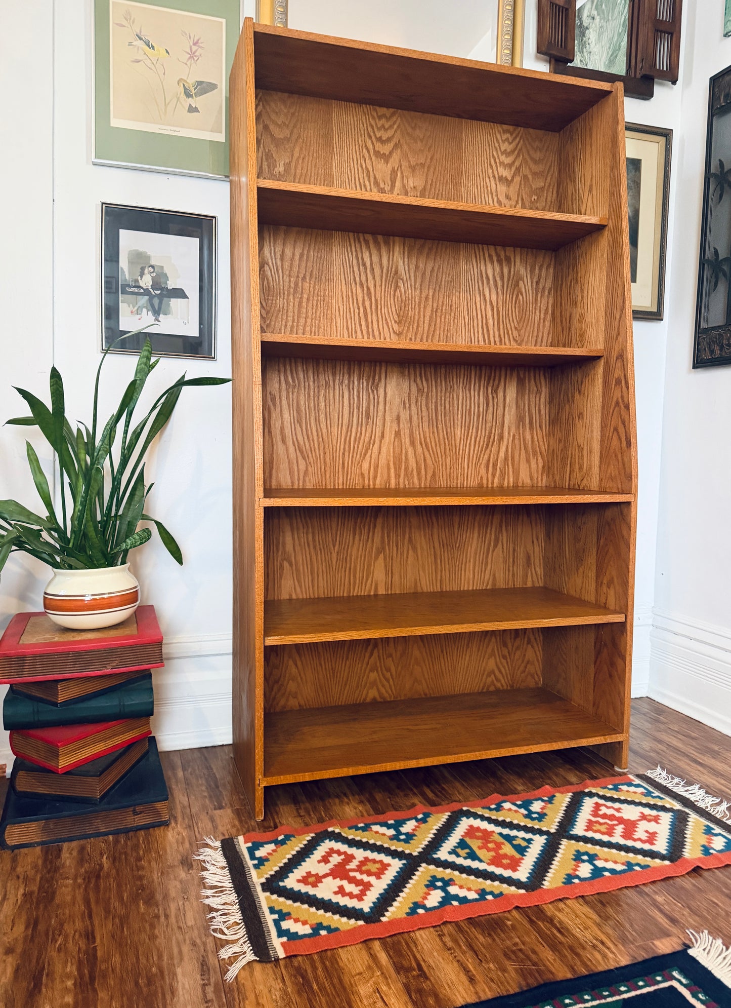 Vintage Solid Oak Bookshelf