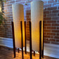 MCM Style Woven & Wood Floor Lamps