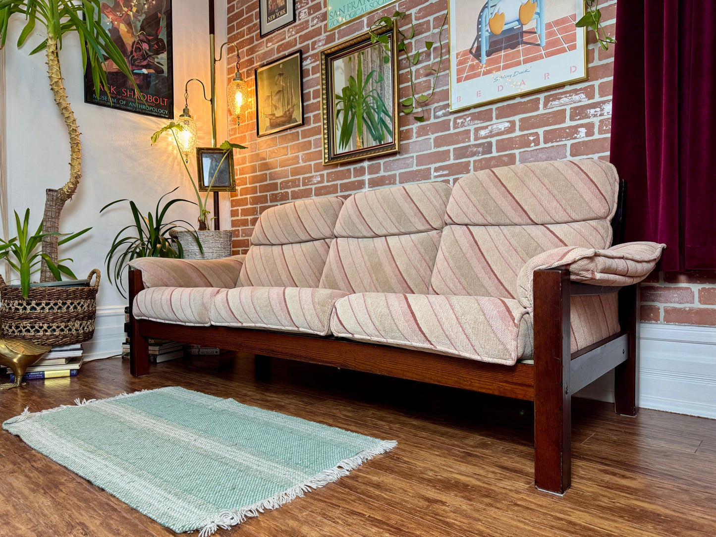 Vintage 1970s Striped Sofa