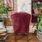 Vintage 1930s Burgundy Velvet & Walnut Wood Armchair