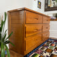 Vintage Solid Pine 6 Drawer Credenza