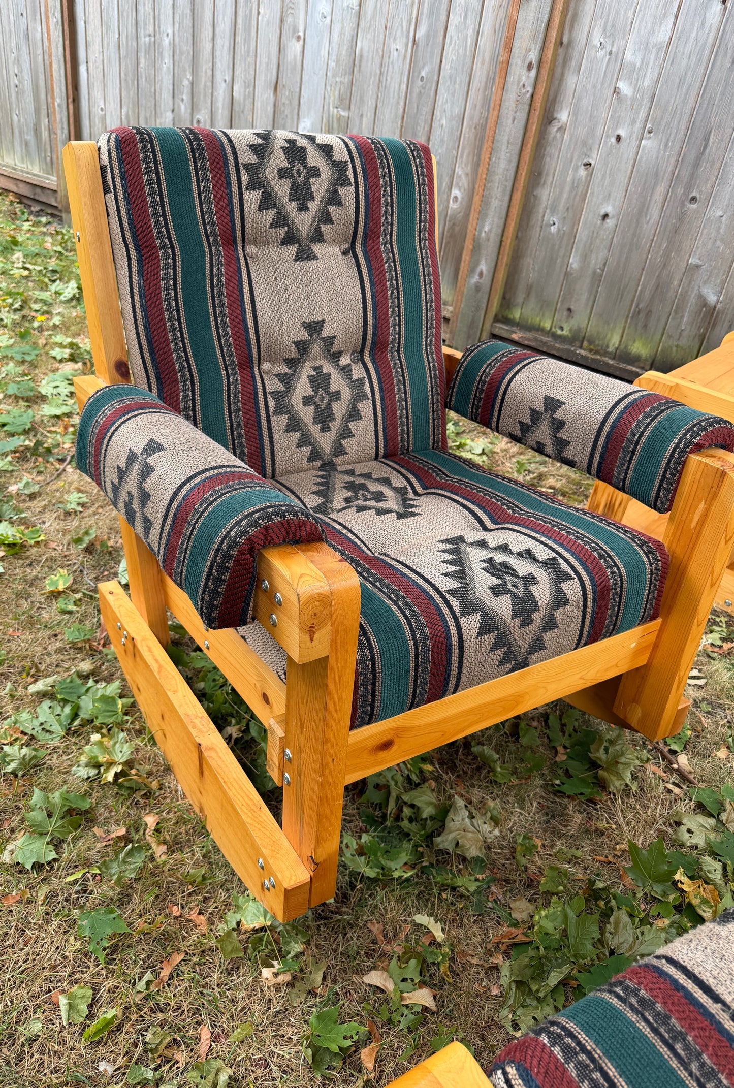 Vintage Solid Pine Southwestern Style 6 Piece Living Room Set