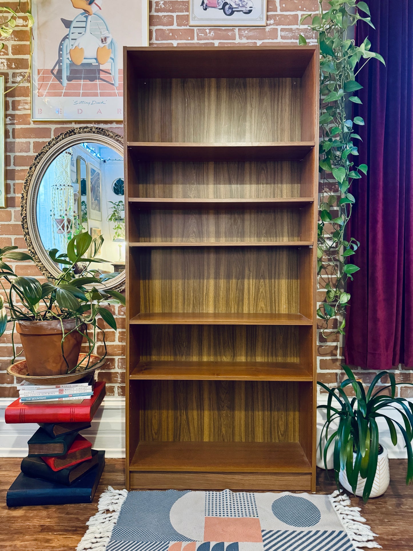 Vintage Teak Adjustable Bookshelf