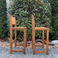 Vintage Solid Oak & Cane Bar Stools