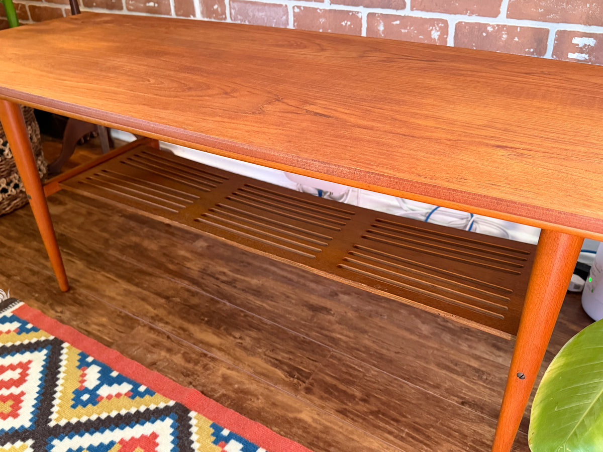 Vintage Teak Surfboard Style Coffee Table