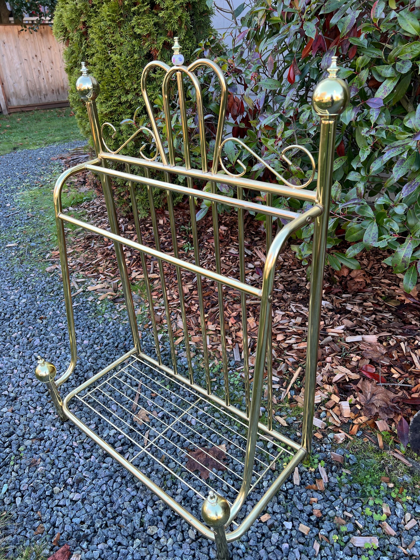 Vintage Brass Shoe Rack