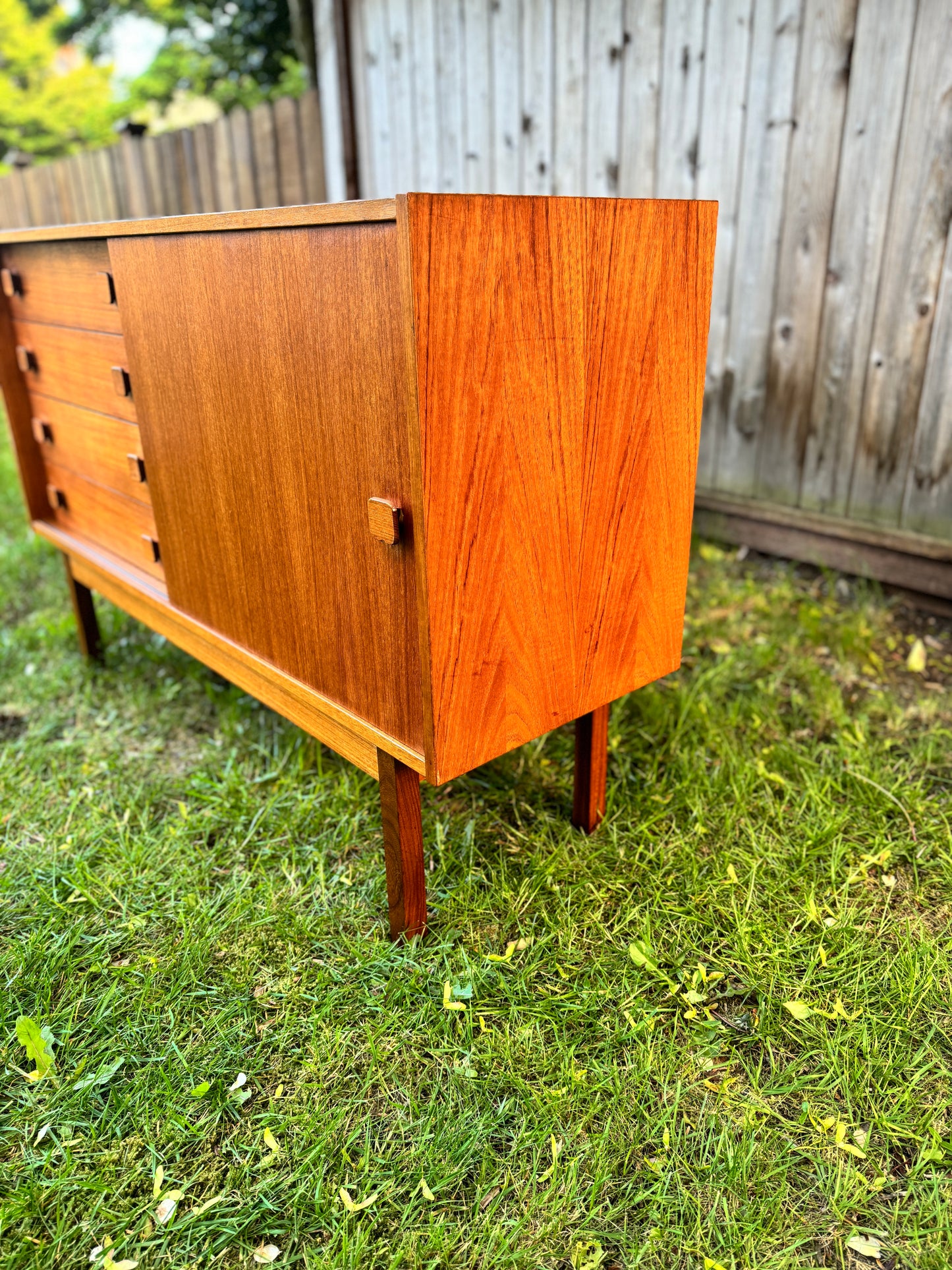 Vintage Domino Mobler Compact Teak Credenza