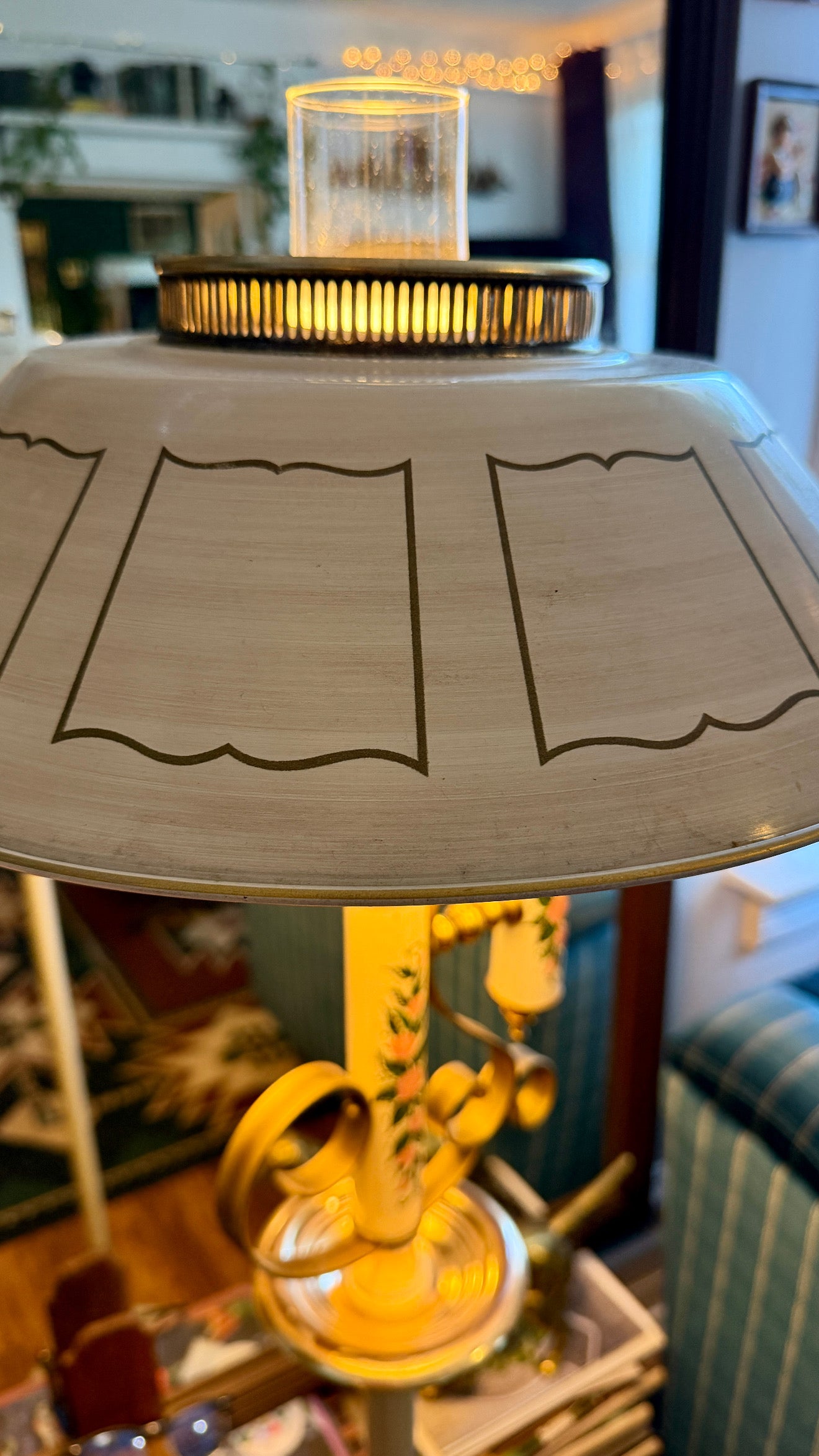 Vintage Regency Style Painted Standing Lamp