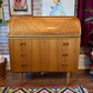Vintage Swedish Teak Roll Top Desk