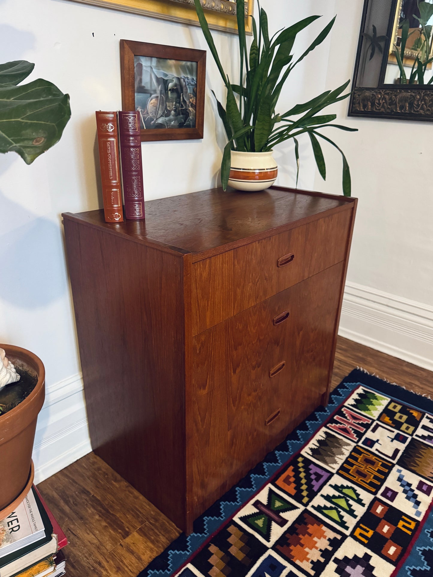 Vintage Teak 4 Drawer Dresser