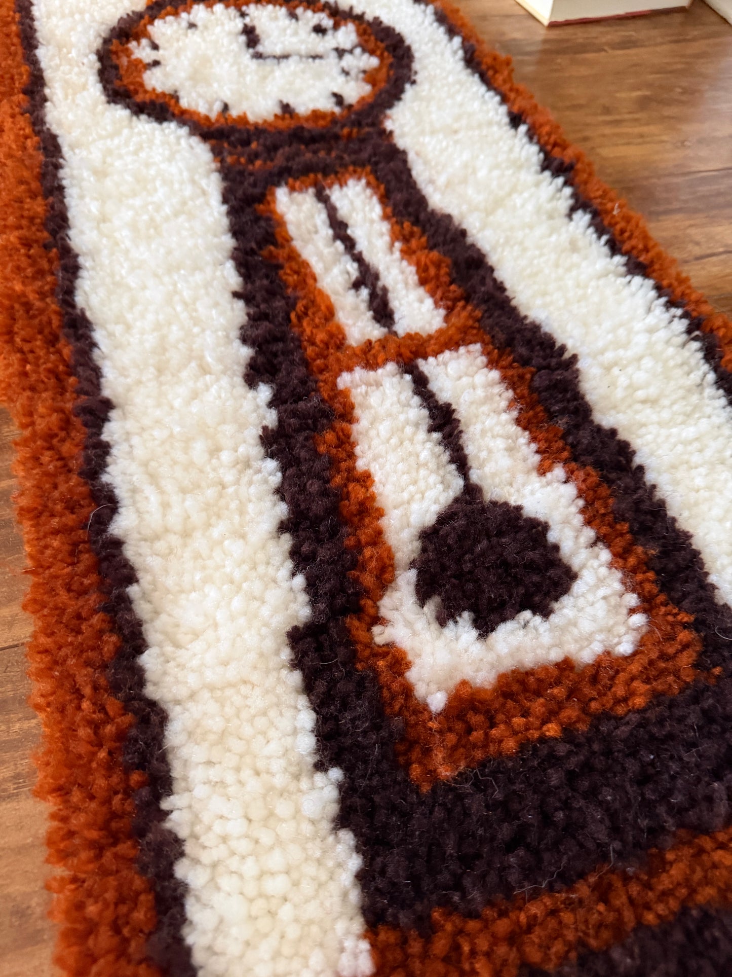 Vintage MCM Latch Hook Rug
