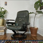 Ekornes Stressless Green Leather Recliner & Ottoman