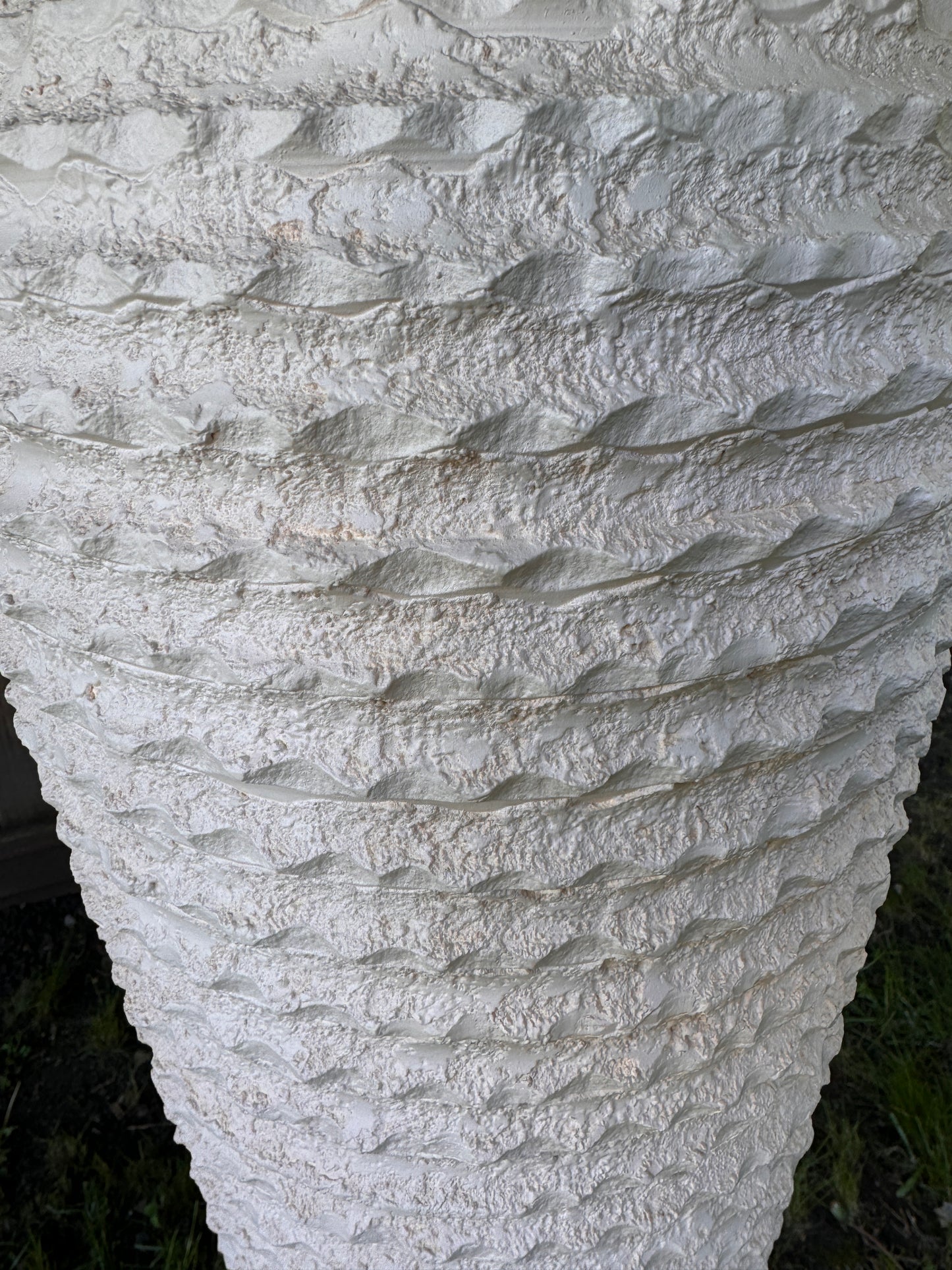 1980s Michael Taylor Style Ribbed Plaster Floor Lamp