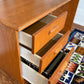 Vintage MCM Oak 3 Drawer Desk