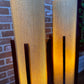 MCM Style Woven & Wood Floor Lamps