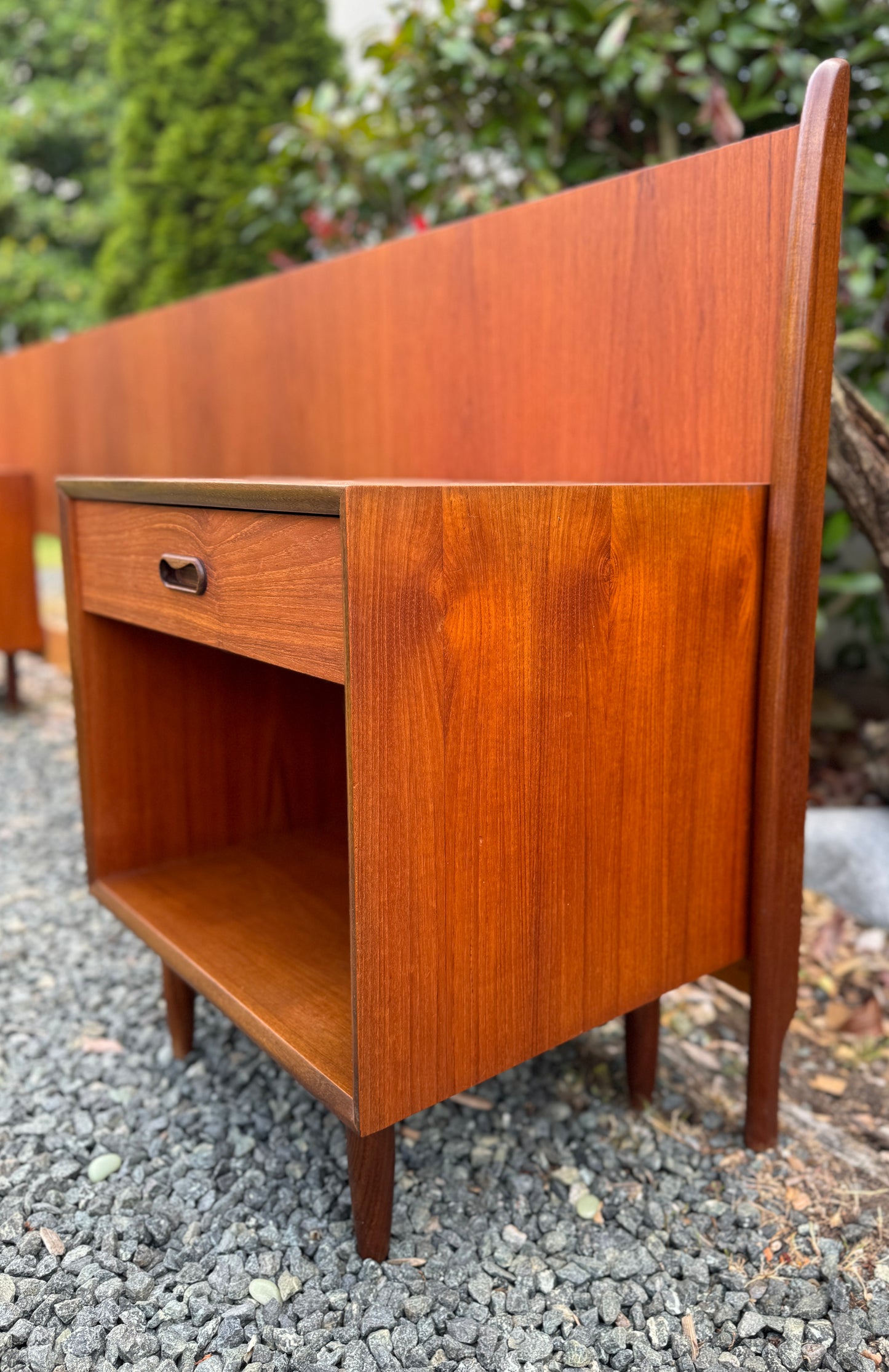 Punch Designs Teak Headboard & Nighstands