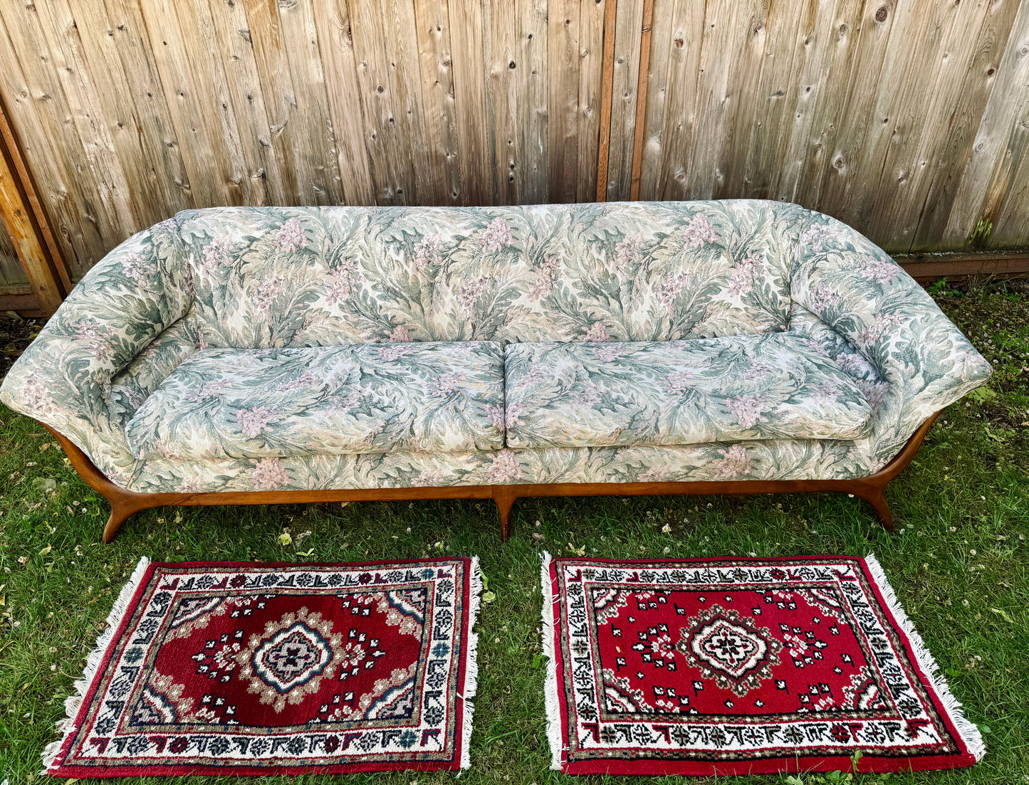 Vintage MCM Walnut Sofa Set
