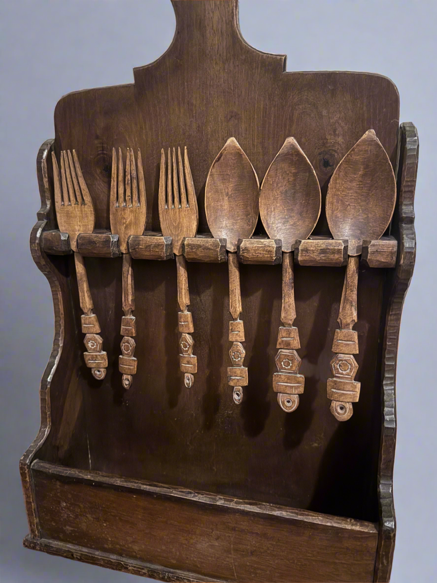 Vintage Solid Wood Cutlery Rack
