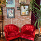 1960s Red Velvet Kroehler Armchairs