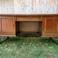 Vintage Walnut Wood Large Executive Office Desk