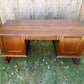 Vintage Walnut Wood Large Executive Office Desk