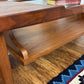 Vintage 60s Walnut Wood & Glass Coffee Table