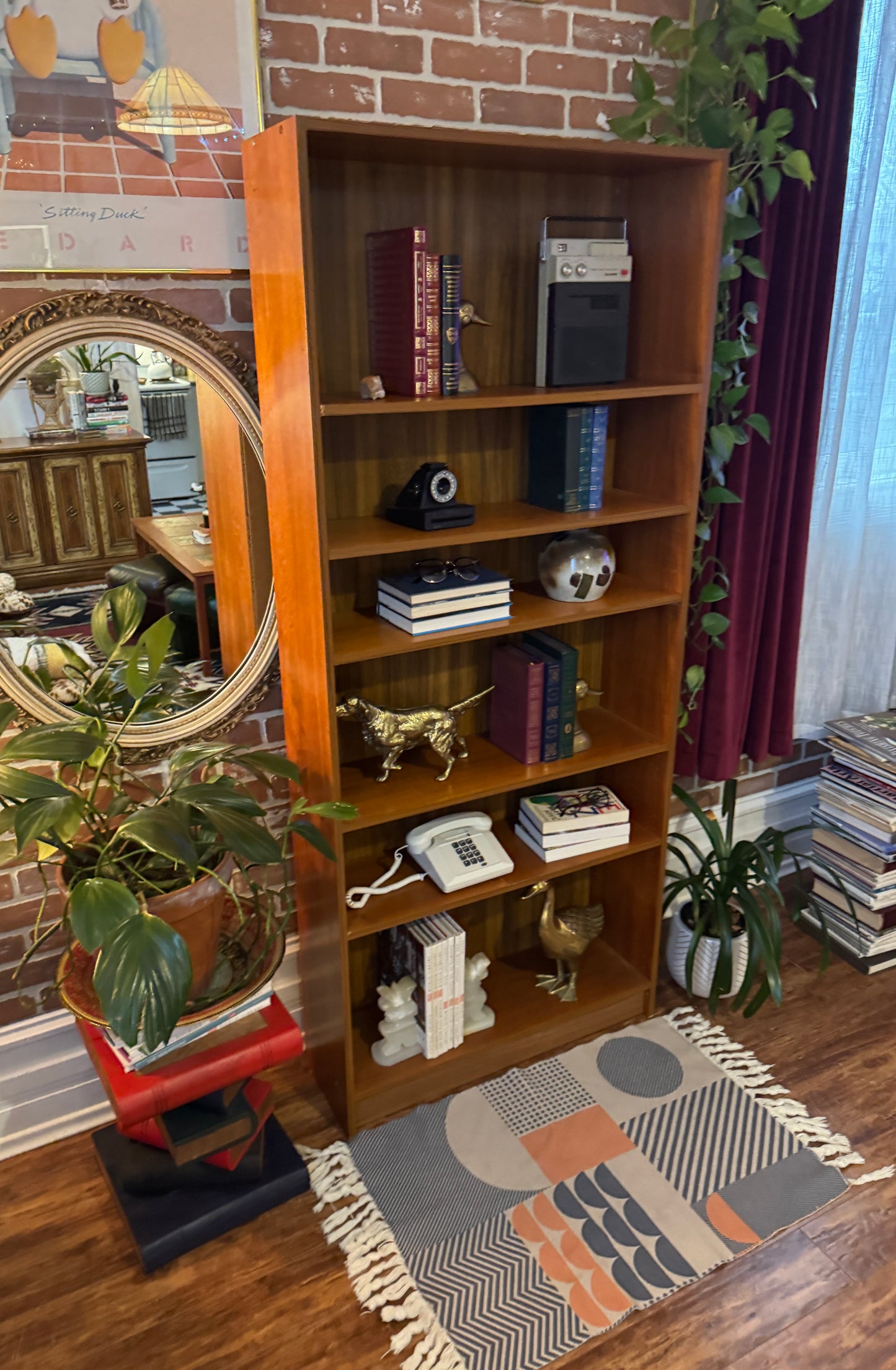 Vintage Teak Adjustable Bookshelf