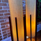 MCM Style Woven & Wood Floor Lamps