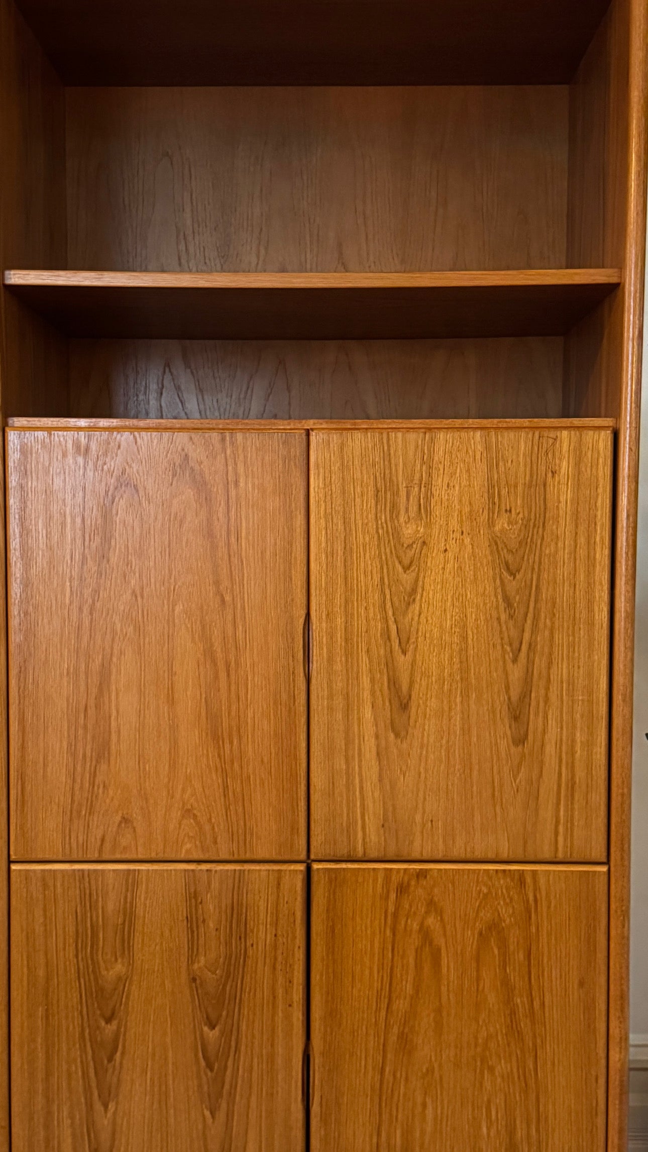 Vintage Danish Teak 4 Door Cabinet & Bookshelf