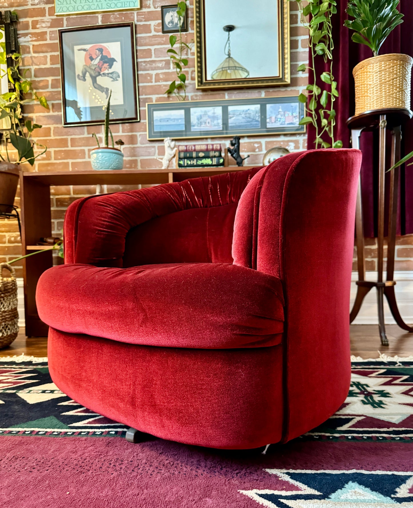 The Ripe Cherry Swivel Armchair